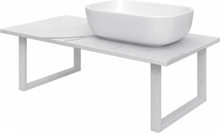 Столешница с раковиной DIWO Элиста 100 белый мрамор, с раковиной Moduo 50 Square