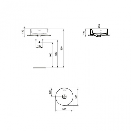 Раковина Ideal Standard STRADA II Round Vessel  38 см., белая (T292901)