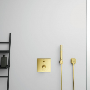 Смеситель для душа Ideal Standard Ceratherm C100 встраиваемый, термостатический, шлифованное золото (A6956A2)